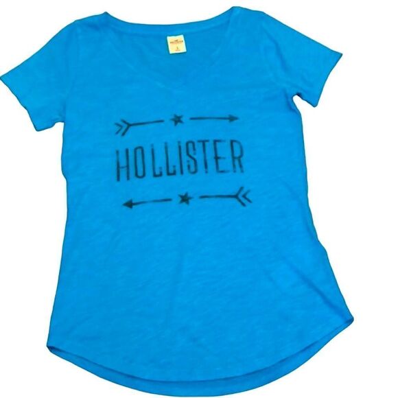 Hollister Blue Tee V Neck - Picture 1 of 3